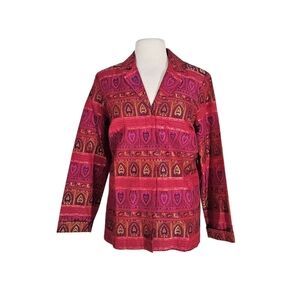 Mirasol Magenta East Asian Pattern Embroidered Blazer